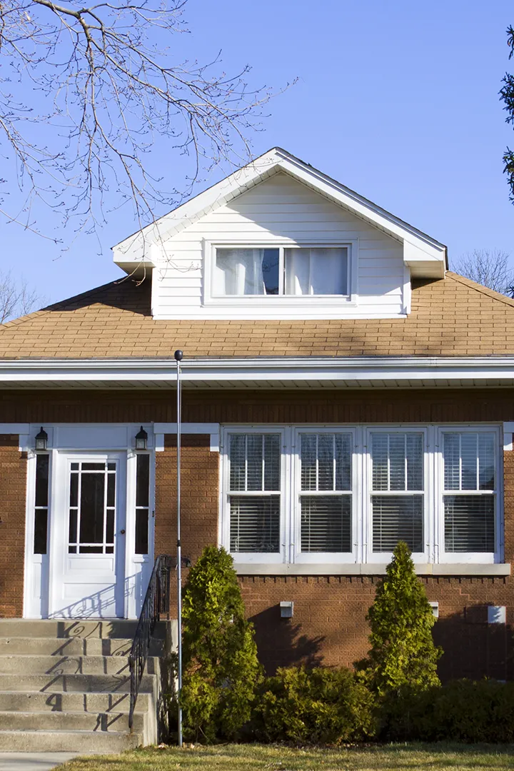 The front of a house that was inspected in Brecksville, OH during a home inspection