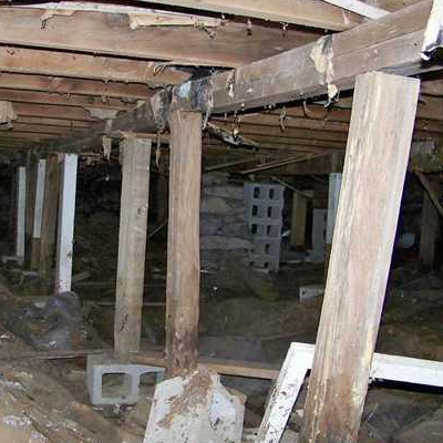 A Wood post and pier foundation (in basements/c... in Detroit-Shoreway